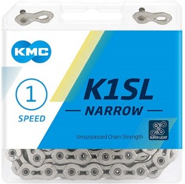 KMC K1SL NARROW 1/2x3/32" CHAIN SILVER/SILVER