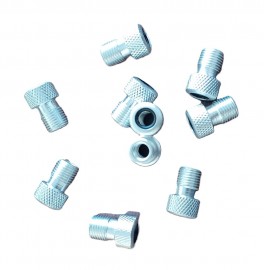 PRESTA ALUMINUM VALVE ADAPTER SILVER (PACK OF 10)