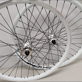 CUSTOM PROFILE/TNT CASSETTE 26x1.75" 36H 3/8" CASSETTE WHEELSET WHITE